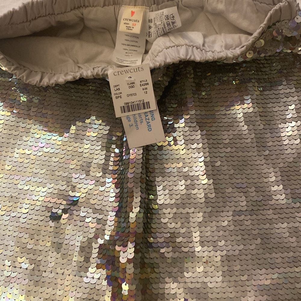 J.Crew NWT Crewcuts girls silver sequin skirt size 12. - Picture 3 of 8